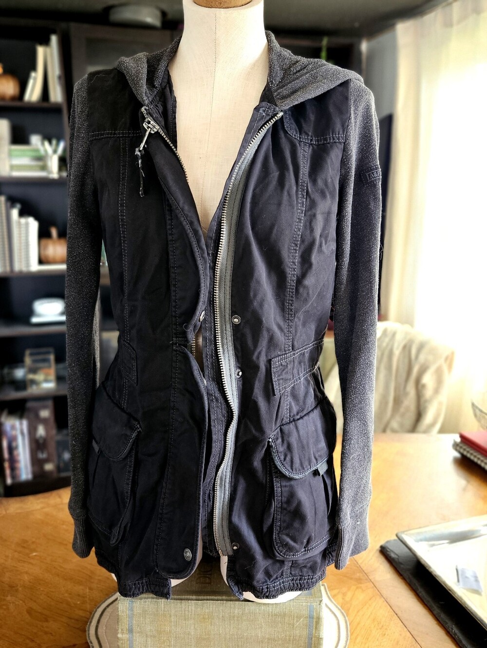 Black Denim Autumn Ambercrombie and Fitch Chore Utility Jacket